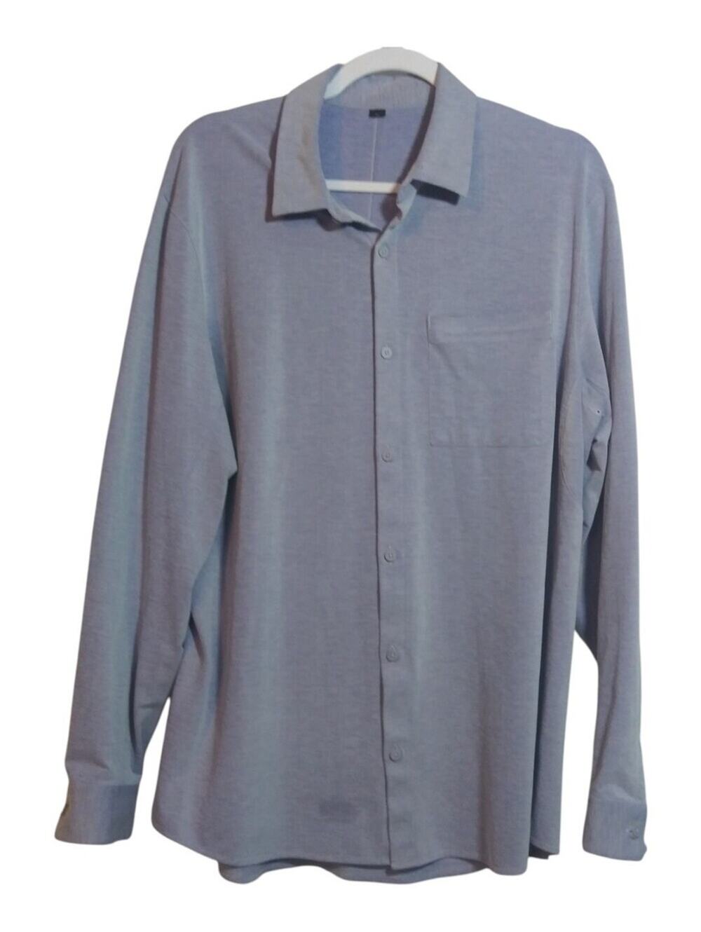 Lululemon Commission Long Sleeve Button Down Qwick Oxford Harbor Blue Sz XL